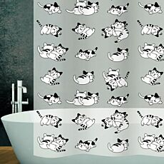 Rideau de douche en PEVA diaqua Cat au motif de chats