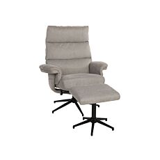 Fauteuil relax Zalea avec repose-pieds, gris