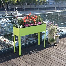 Jardinière surélevée pour balcon, avec trou de drainage vert clair