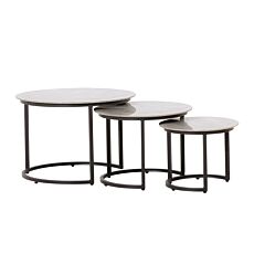 Set de table d'appoint «Venezia», 3 pièces, en aluminium et céramique