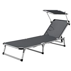 Chaise longue Lyon avec pare-soleil
 anthracite