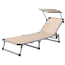 Chaise longue Lyon avec pare-soleil
 beige