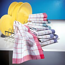 Set de linges de cuisine, 10 pièces à carreaux en coton