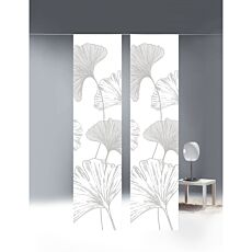 Paroi japonaise «Flowers», 1 pièce, H 245, L 60 cm, blanc/beige