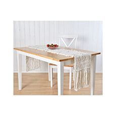 Chemin de table en macramé, coloris naturel