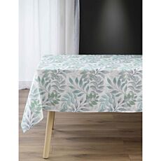 Nappe «Céline», 140 x 240 cm, blanc, avec motif vert