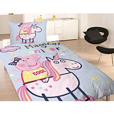 Parure de lit Peppa Pig & Licorne, 100% coton renforcé