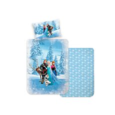 Parure de lit «Frozen» avec motifs Anna, Elsa, Olaf