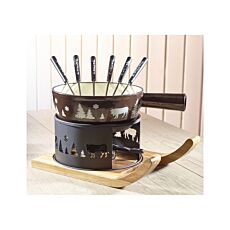 Set fondue «Montagnes», caquelon en fonte 2,5 l