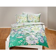 Satin-Bettwäsche mit romantischem Blumenprint, mit Reissverschluss