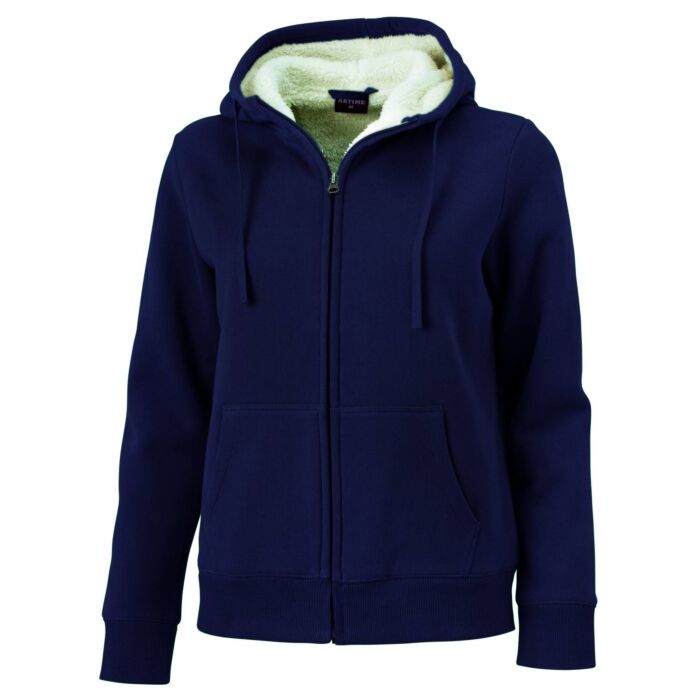 Artime Sweatjacke mit Teddy-Futter, Kapuze und Känguru-Taschen , navy , L